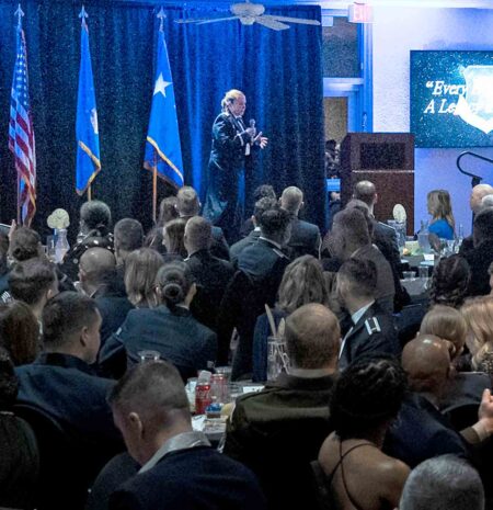 Audience gathers for the 96th Test Wing annual awards ceremony at Eglin Air Force Base