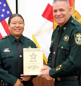 Deputy Lily Vu receives Spirit of Excellence Award from Okaloosa County Sheriff