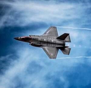 F-35A Lightning II performs a strafing run during a training exercise