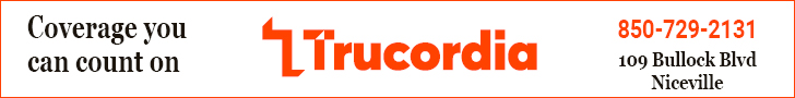 Trucordia banner ad with insurance coverage message and Niceville contact details